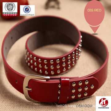 fashion studded women pu belt with rivet